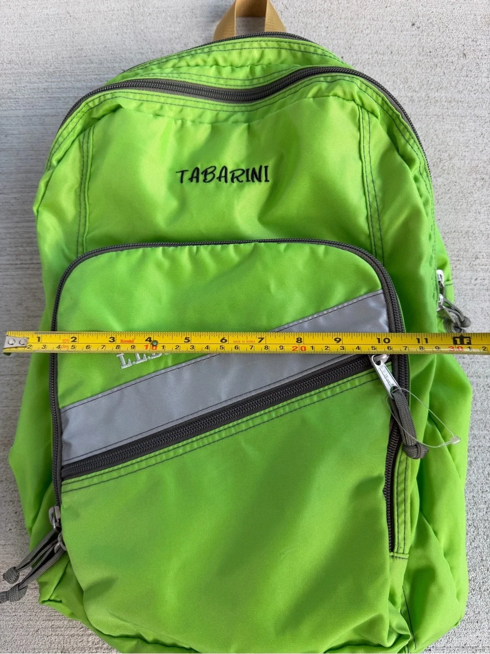 L.L.Bean Backpack Lime Green Reflective School Travel Daypack Tabarini 19”